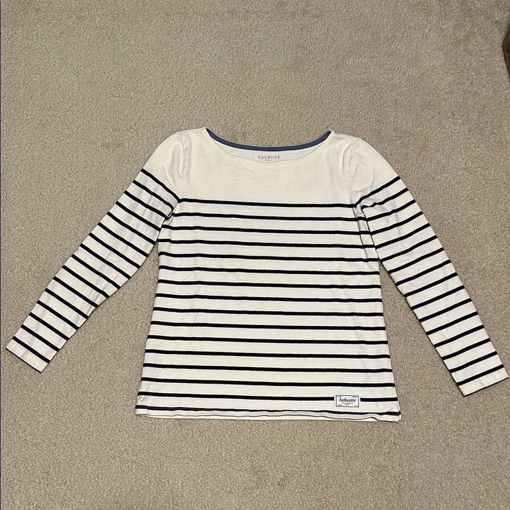 Talbots Black and White Long Sleeve Tee